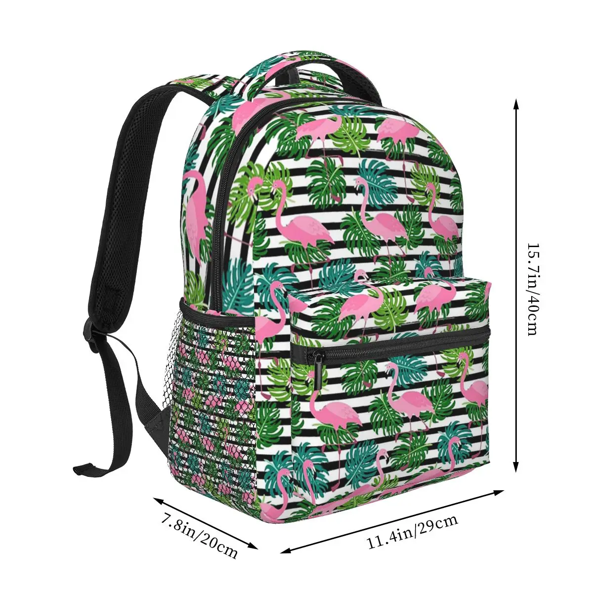 Pink Cartoon Flamingo Backpack Hot Sale Daypack Large Capacity Children BookBag School Bag Shoulder Bags for Men Women
