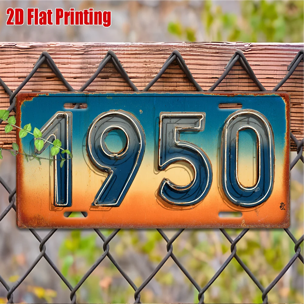 2D Flat,1pc Retro Metal 1950 Sign, Retro Decor, Farmhouse, Office, Pub, Warehouse,Year of Birth, Home Decor, Gifts for Celebrate