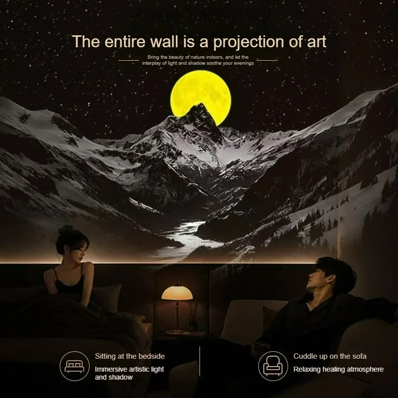 New 2‑in‑1 Starry Sky Wall Mural Projector Night Light, USB Ambient Lamp, Dual‑Use for Bedroom Car Home Decor Holiday Gift