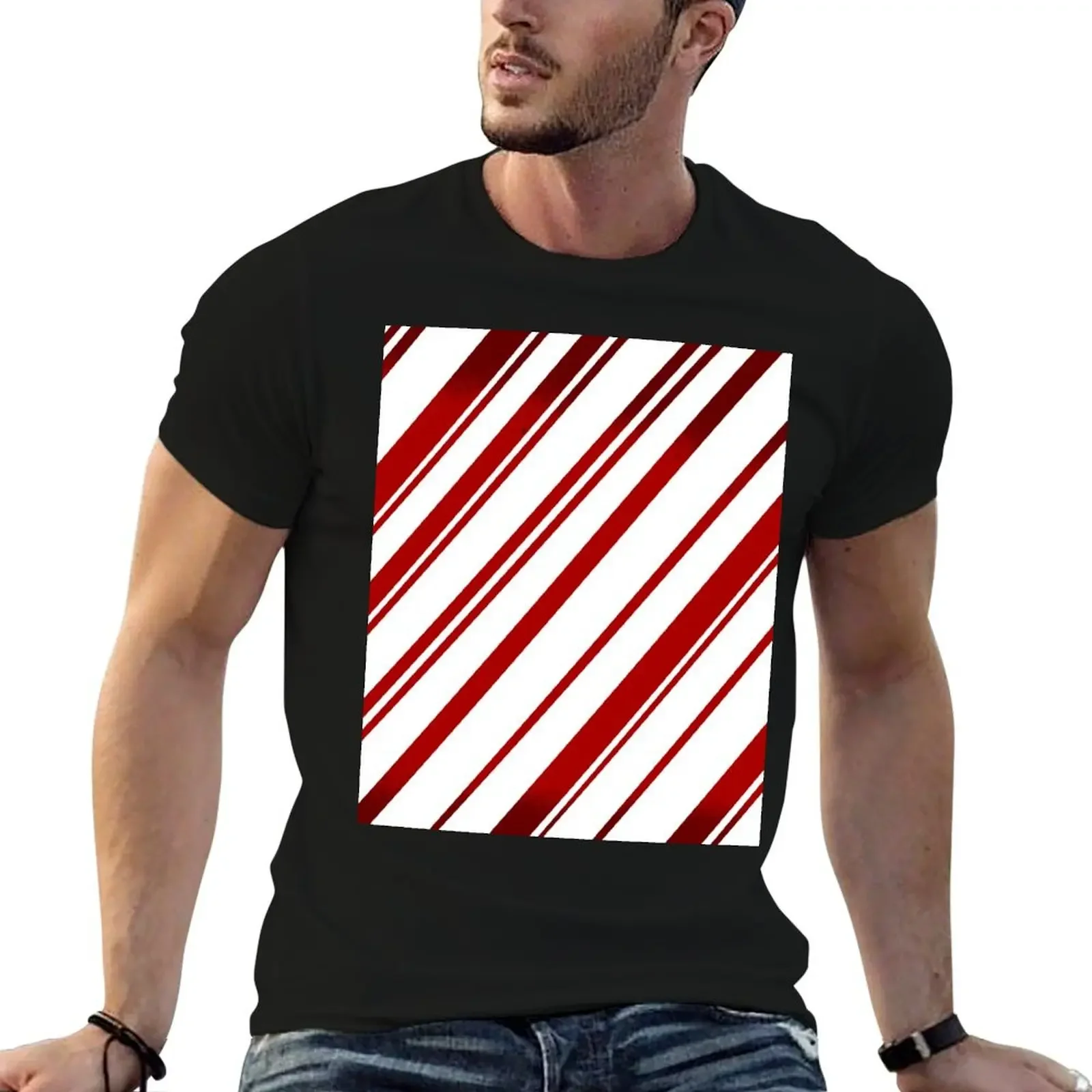 

Candy Cane Stripes T-Shirt baggy shirts summer tops mens graphic t-shirts hip hop