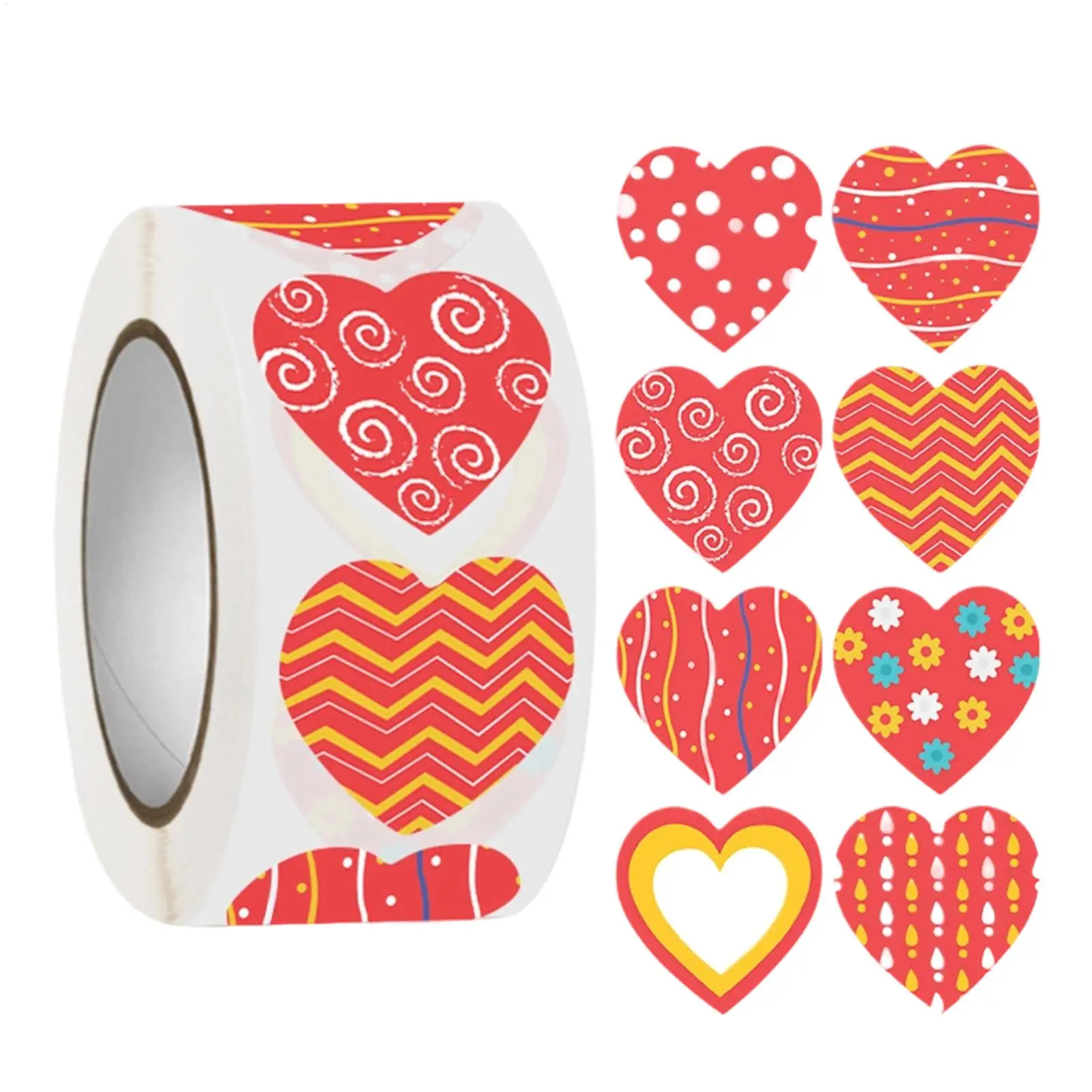Valentine Heart Stickers 500 Pieces Heart Shape Labels Decals Decorative Sticker For Wedding Birthday Party Classroom