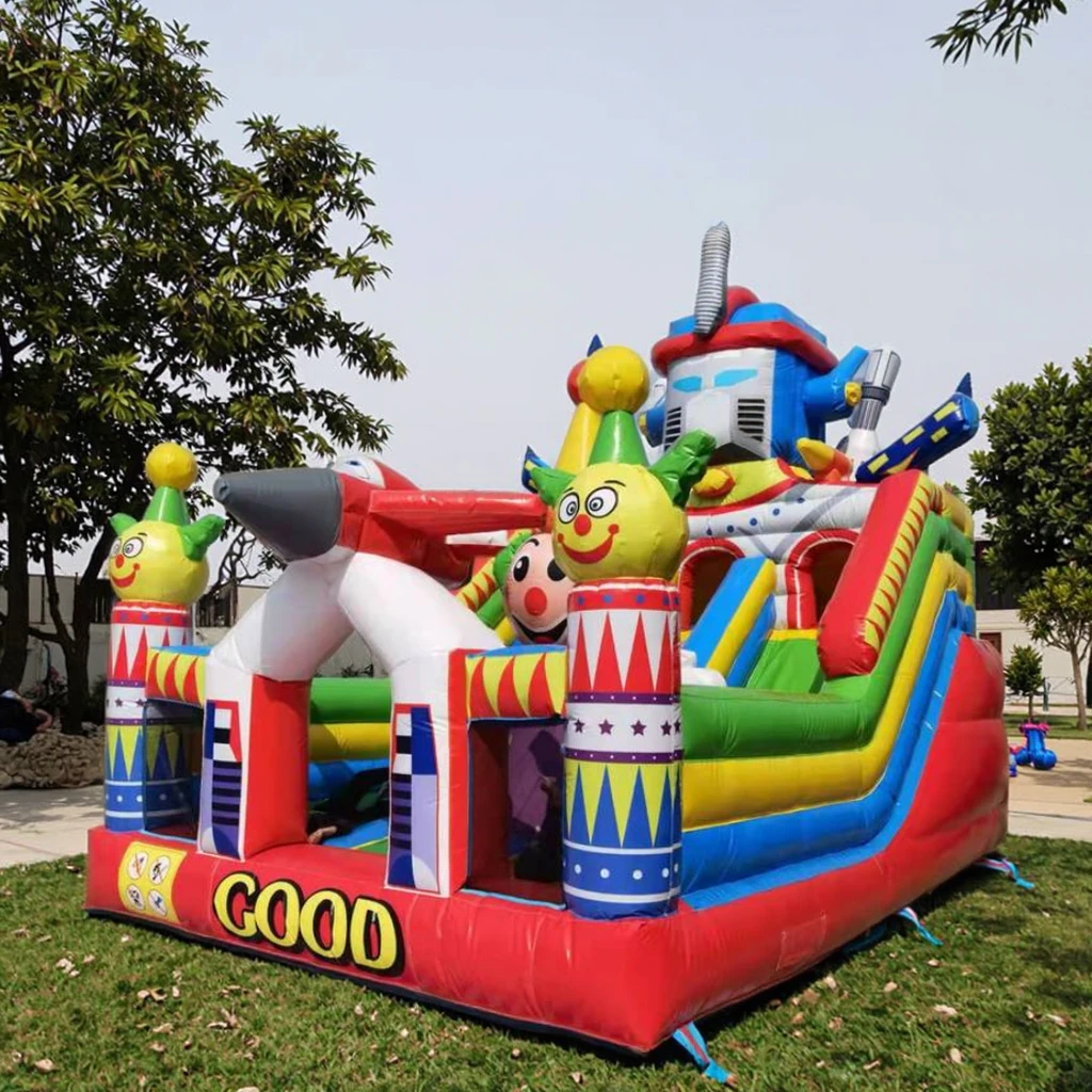 Outdoor Inflatable Bouncy Castle 4x6m Robot Jumping Bouncer, Kids Inflatable Bouncer, Castle for Children Play