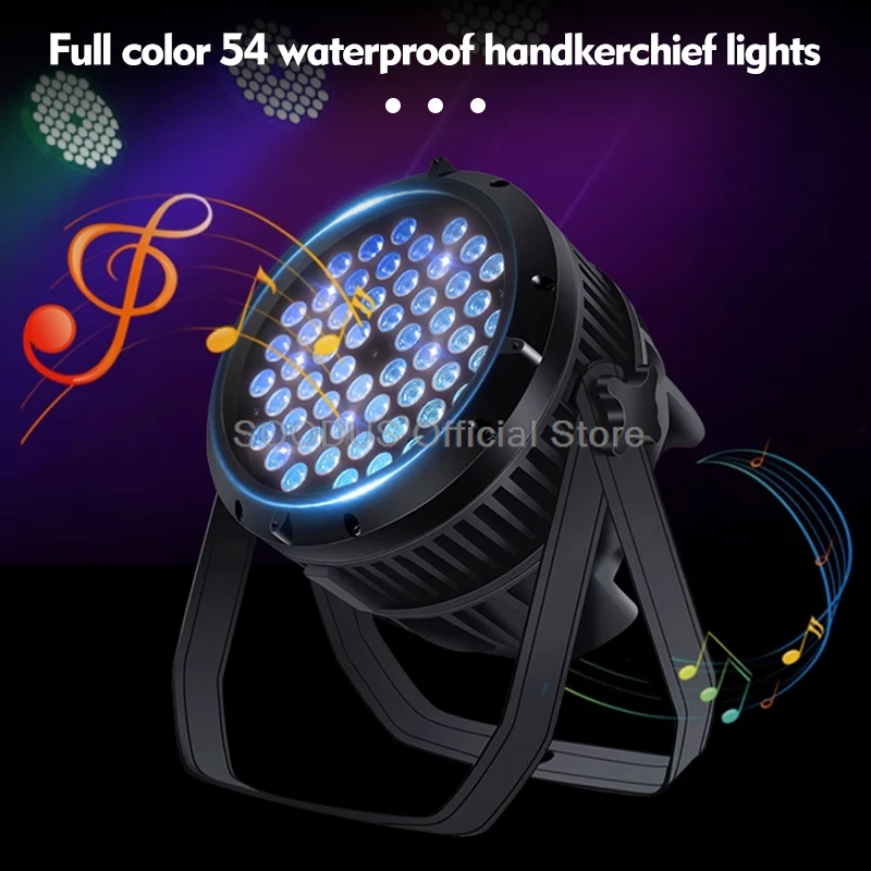 54*3W LED Beads DJ Light Full-Color Disco Shaking Head Lights with DMX Control Waterproof Strobe Beam Light for Party Stage Show