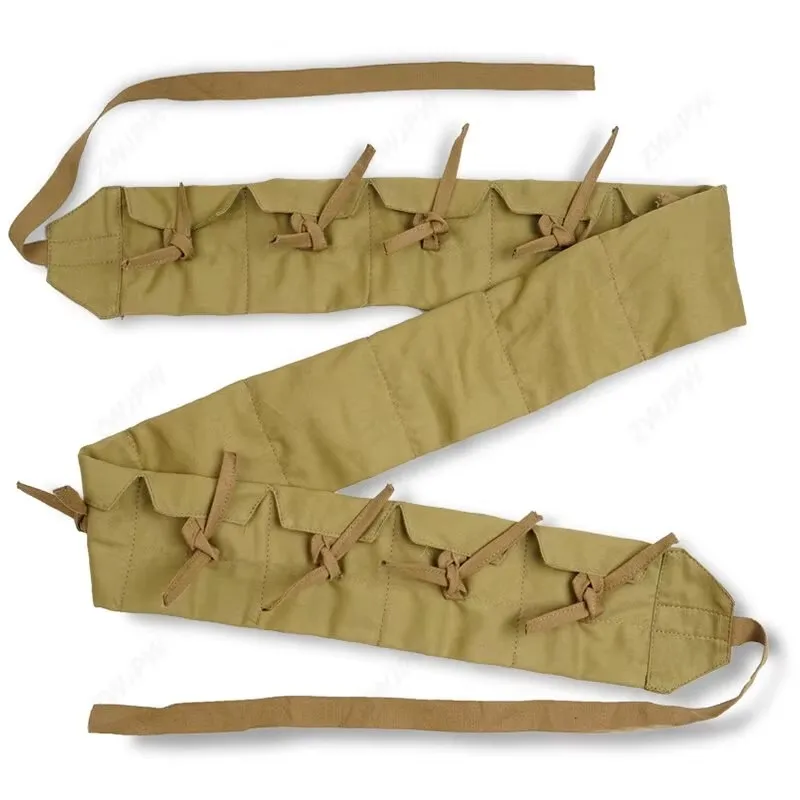 

WW2 CHINA KMT ARMED FORCES LINEN CANVAS LEATHER AMMO POUCH IELD EQUIPMENT