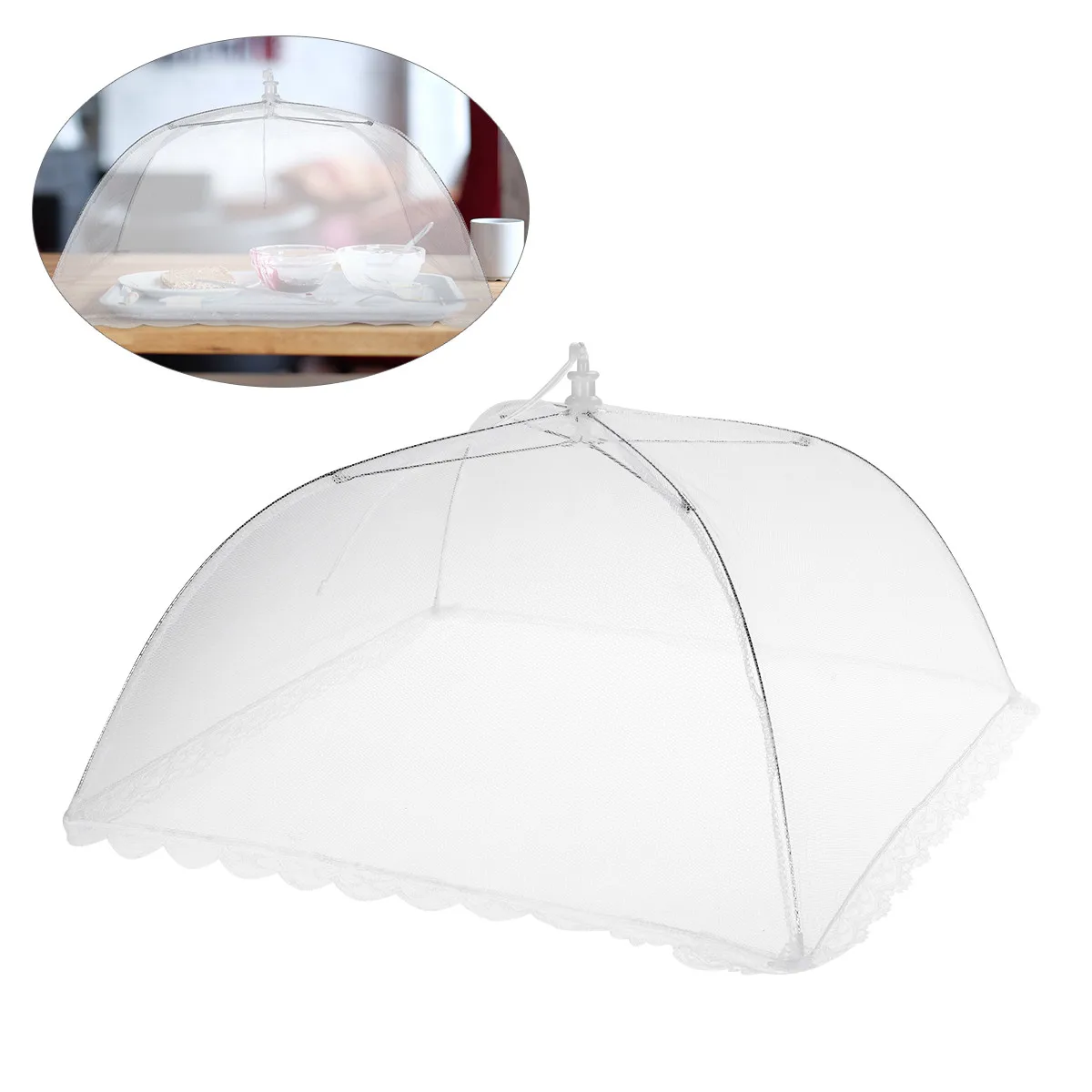 

BESTOMZ 6pcs Large Pop-Up Mesh Screen Food Cover Tent Umbrella Reusable and Outdoor Picnic Food Covers Mesh Food Cover Net