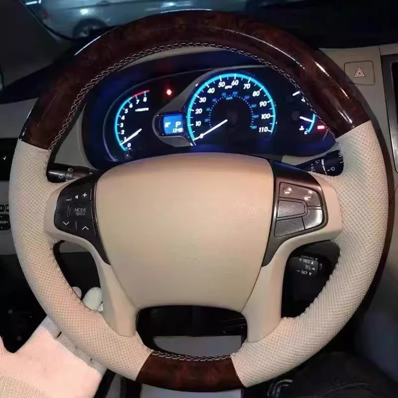 

Изготовленный вручную кожаный чехол на руль автомобиля из углеродного волокна на заказ Toyota Sienna 2011-2014 Old Sienna 2011, автомобильные аксессуары