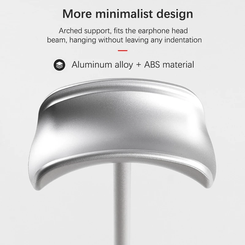 حامل سماعة الرأس أنيق غير قابل للانزلاق لهاتف Max/Beats/Bose/Sennheiser/Audio-Technica/Sony/AKG إلخ فضي متين