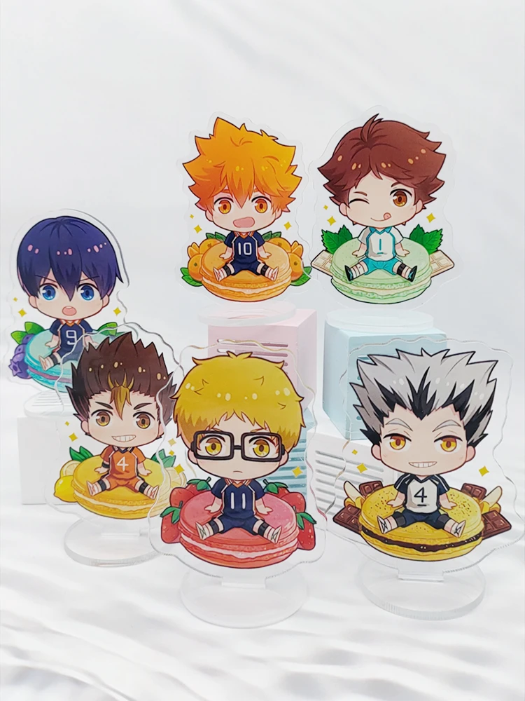 Game Haikyuu!! Kei Tsukishima Sugawara Koushi Cosplay Standing Sign Hamburger Key Chain Pendant  Ambitus  Anime