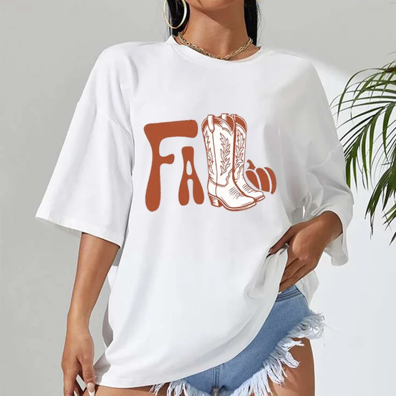 

Aesthetic Gothic Streetwear Women Casual 90s Vintage Boots Graphic Print Short Sleeve T-shirt Punk Grunge Y2k Crop Tops Emo Girl