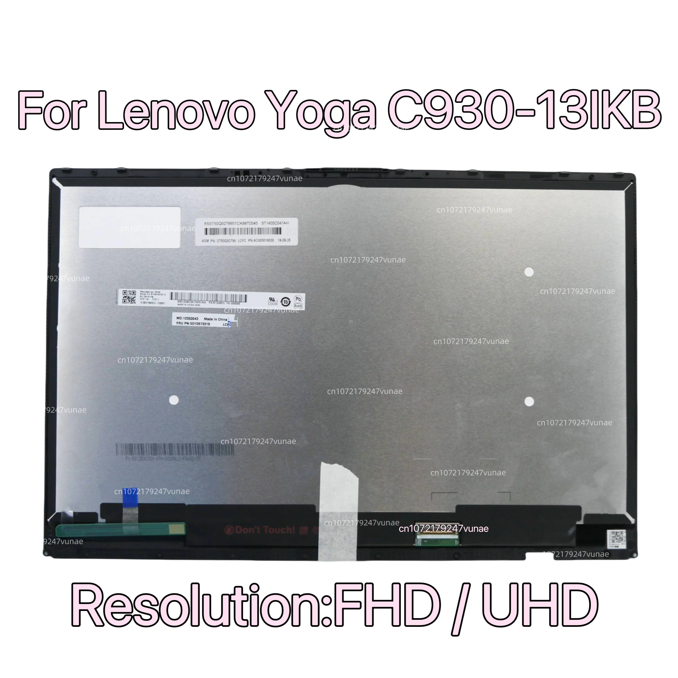 For Lenovo Yoga C930-13IKB Screen Laptop LCD ASSEMBLIES 13.9