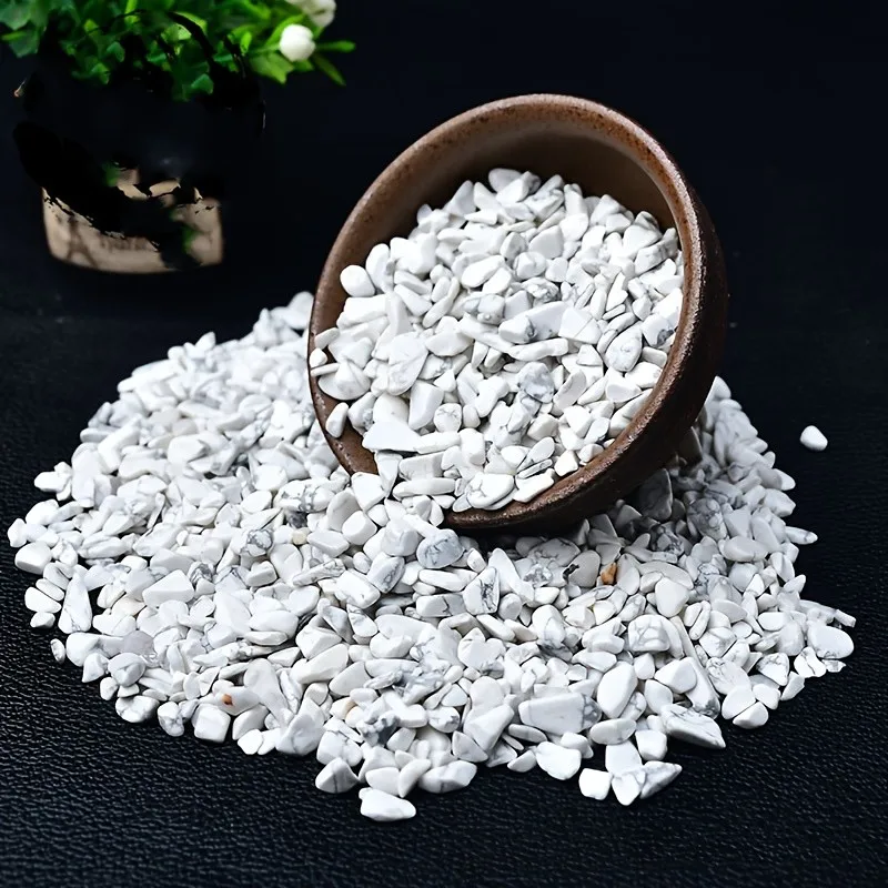 3-12 مللي متر رقائق كريستال Howlite المطحونة الطبيعية ، رقائق الأحجار الكريمة ، Howlite الأبيض الطبيعي ، رقائق الأحجار الكريمة Howlite البيضاء