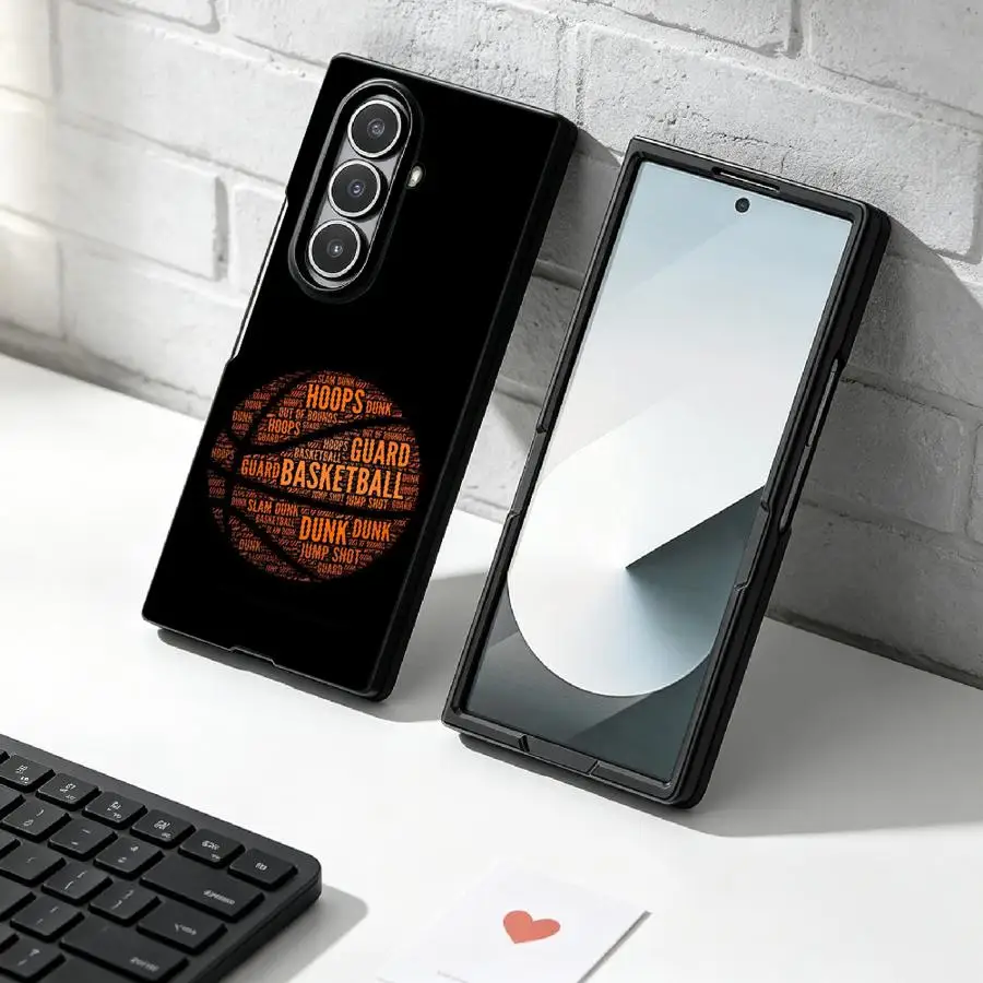 Phone Cover Case for Samsung Galaxy Z Fold 7 6 5 4 3 Z Flip 7 6 5 4 3 Basketball Numbers view 3