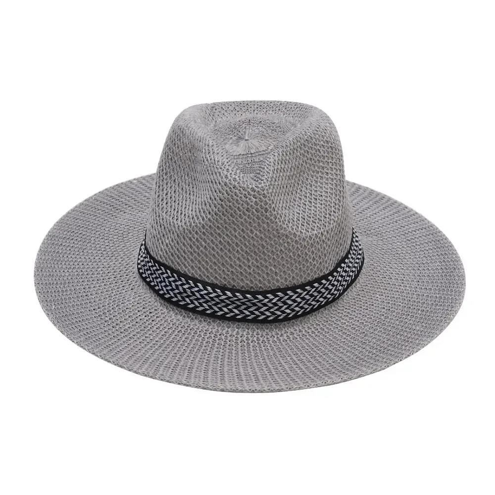 Letni Słomkowy Kapelusz Męski Damski Kapelusz Plażowy Jazz Panama Fedora Szerokie Rondo Ochrona Przed Słońcem Podróż Wypoczynek панама женская летняя