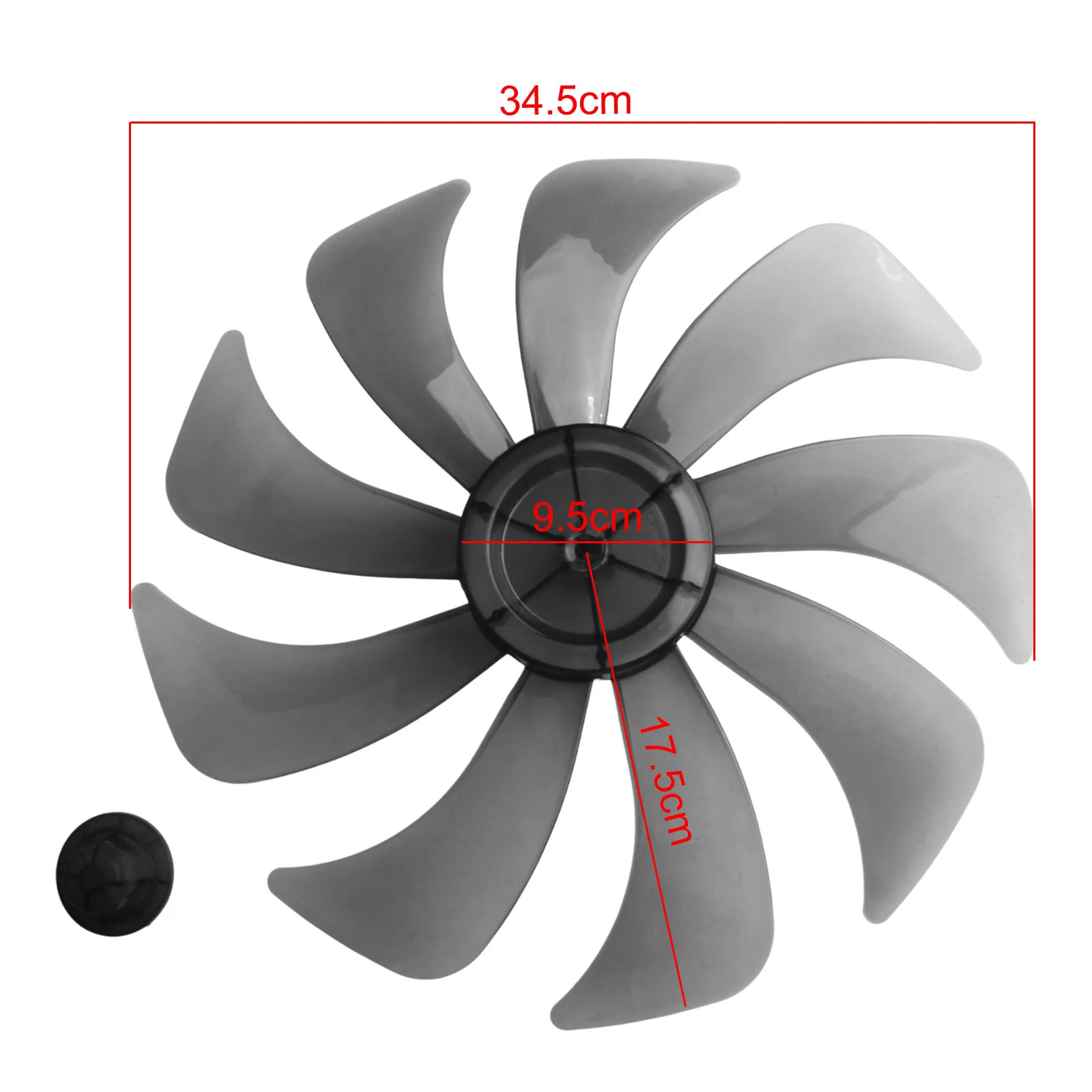 Fan Blade Replacement 14 Inch Floor Fan Blade Household Fan Blade Lightweight Nut Cover Included Solid Plastic Household Use
