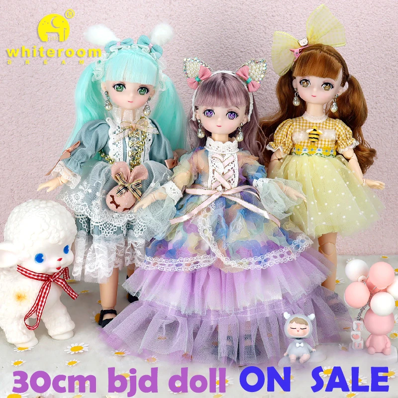 1/6 BJD Doll 30CM Comic Face With Colorful Eyes Makeup Dress Up Cute Color Anime Eyes Dolls with Fashion Clothes for Girls Toy