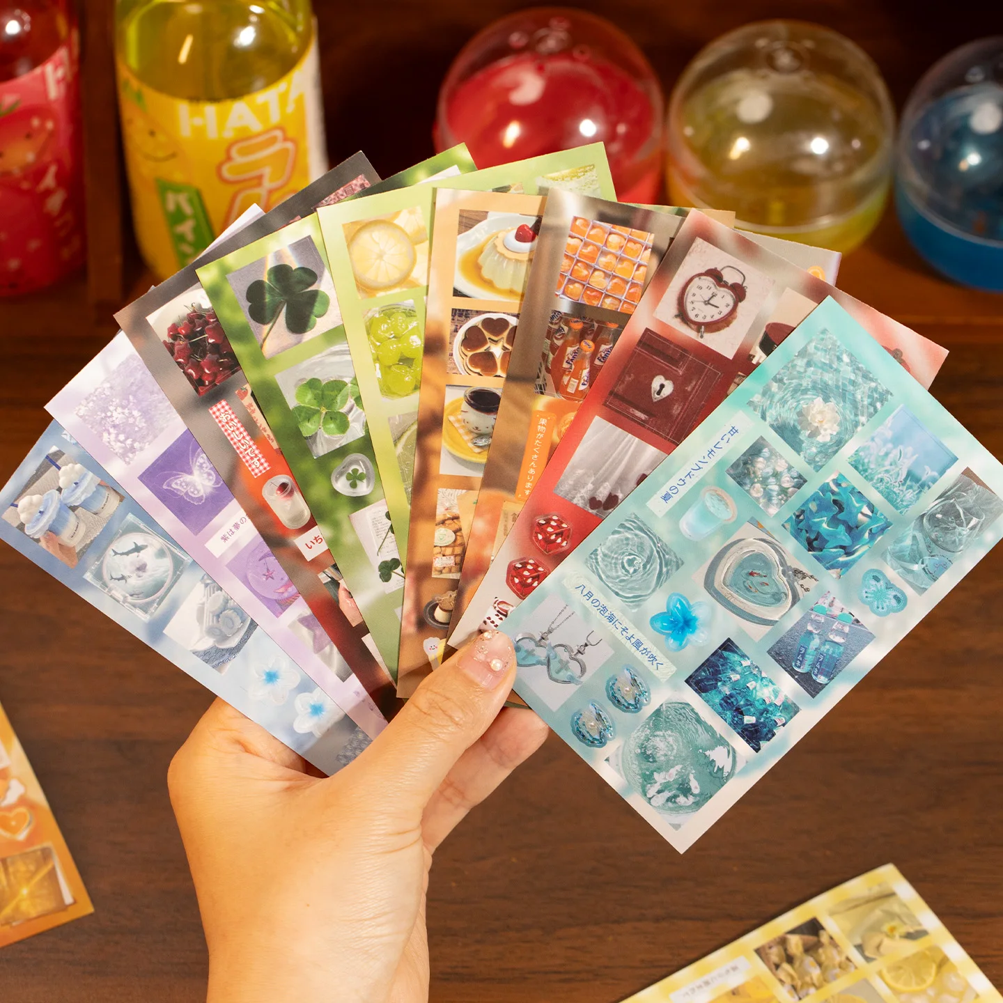 

JIAMEI 20sheets Water Sleep Time Series Ins Japanese Style Die Cutting Stickers Book Kawaii Aesthetics Decor Journal Supplies