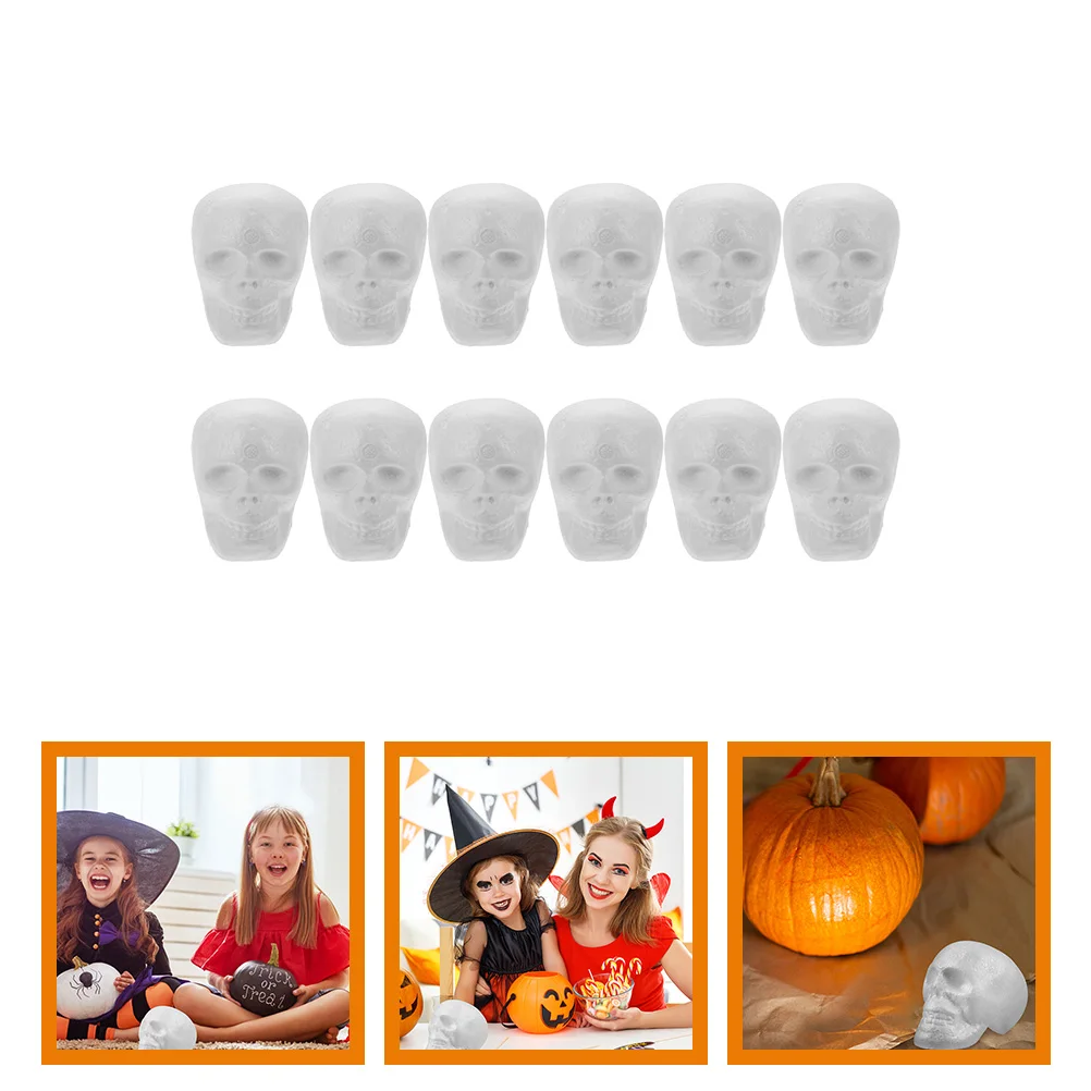 

12 Pcs Ghost Head Pendant Halloween Party Supplies Cosplay Haloween Decorations Hanging Skulls Desktop