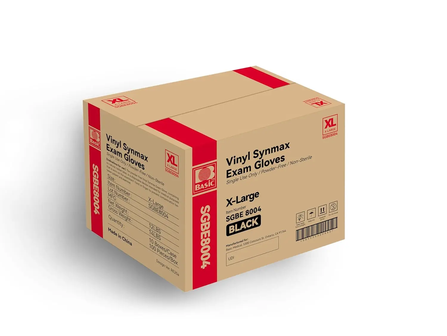 

Базовые виниловые смотровые перчатки, 4 мил, без латекса и пудры, одноразовые медицинские перчатки, размер X-Large, черные, упаковка 10 штук