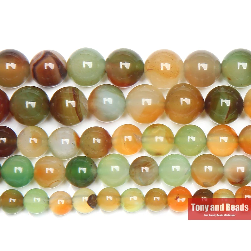 Peacock Agate Round Gem Loose Strand Beads 15\