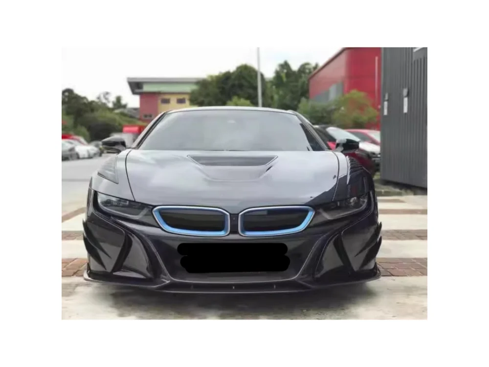 

2014 + BMW I8 Body Kit EB Style Передняя губа Задний диффузор Боковая юбка Лопасти вентилятора из кованого углеродного волокна