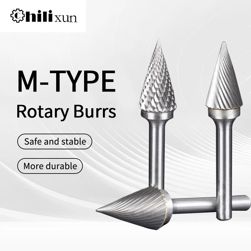 

HILIXUN шлифовальная головка из вольфрамовой стали, карбидный роторный напильник, коническая фреза, шлифовка металла, гравировка, одна двойная канавка