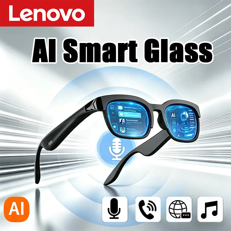 

Lenovo 2026 New Smart Glasses AI Translation Bluetooth Conversation Recording Listening To Music Smart Sunglasses for Men Women