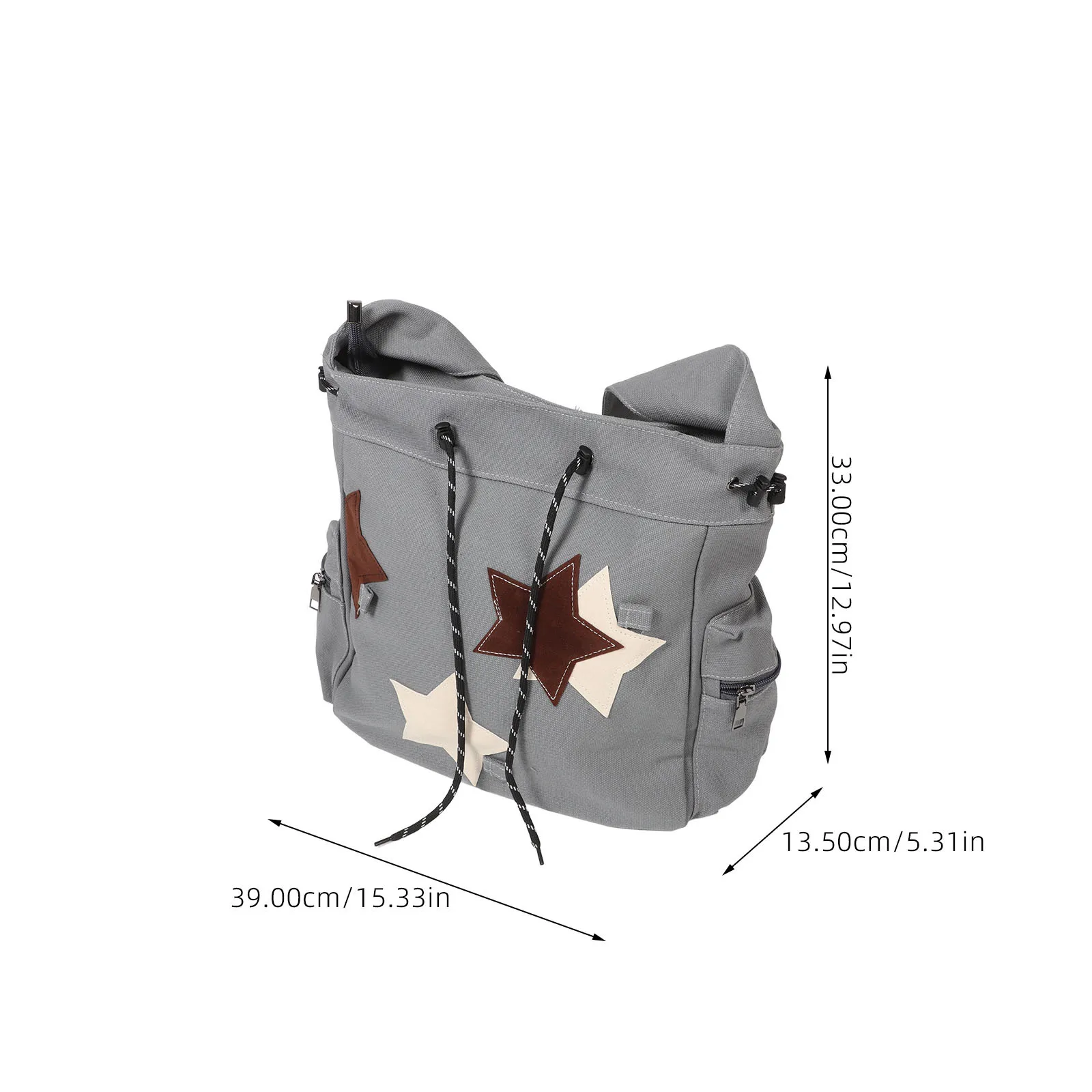 حقيبة ساعي الطالب ذات سعة كبيرة على شكل نجمة قماشية للمدرسة حقيبة كتف كروس للجنسين حقيبة يد كاجوال لطيفة للمراهقين والنساء والرجال #2