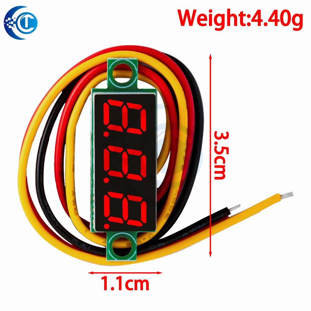 Testa voltmetro digitale DC di precisione a tre linee Voltmetro digitale LED DC4.5V-30V Mini voltmetro digitale da 0,28 pollici 0-100V