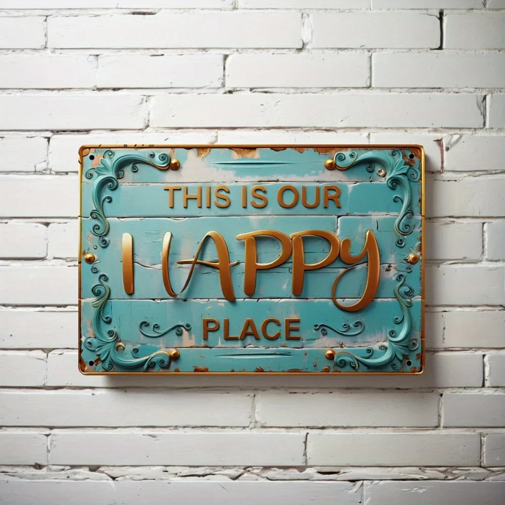 Vintage Happy Place Metal Sign 4
