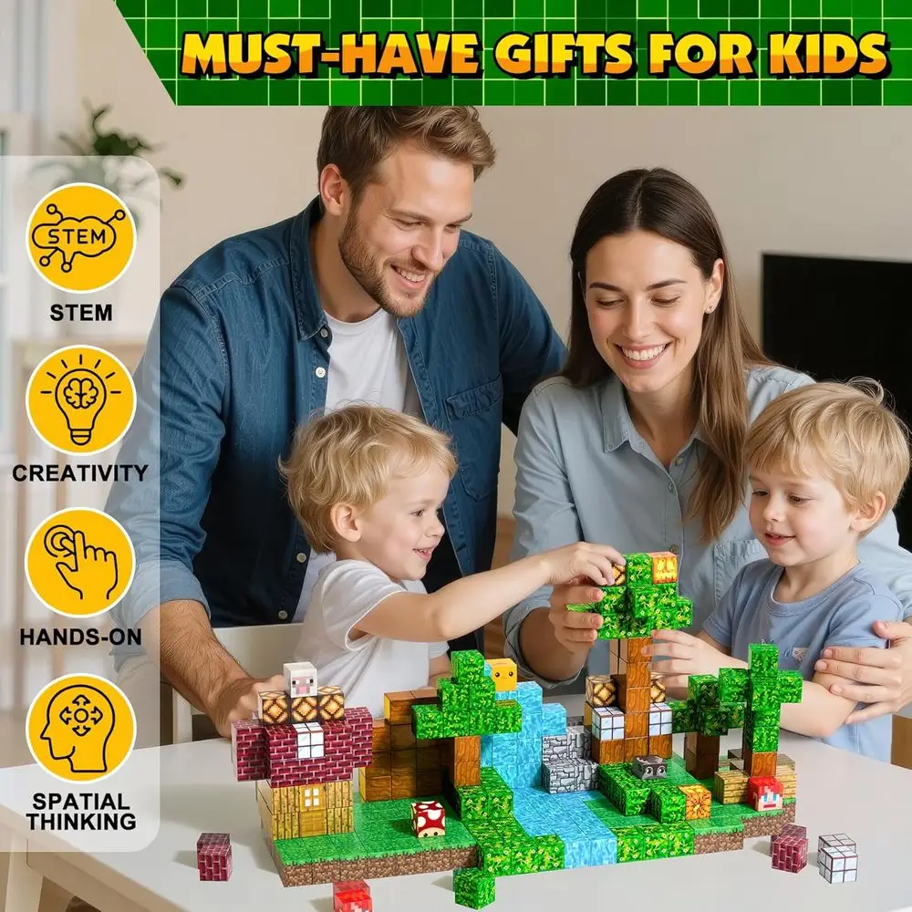 Magnetisches Bauset: 300-teiliges Montessori-STEM-Spielzeug für Kinder, 4–8 Jahre, ideales Geschenk für Jungen und Mädchen