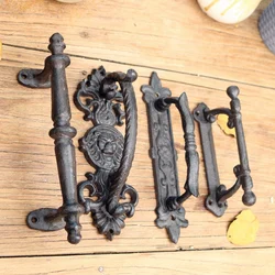 Retro European  Garden Courtyard Cast Iron Craft Door Handles Home Decoration Wall Decoration Door Handle Room Accessories WY609