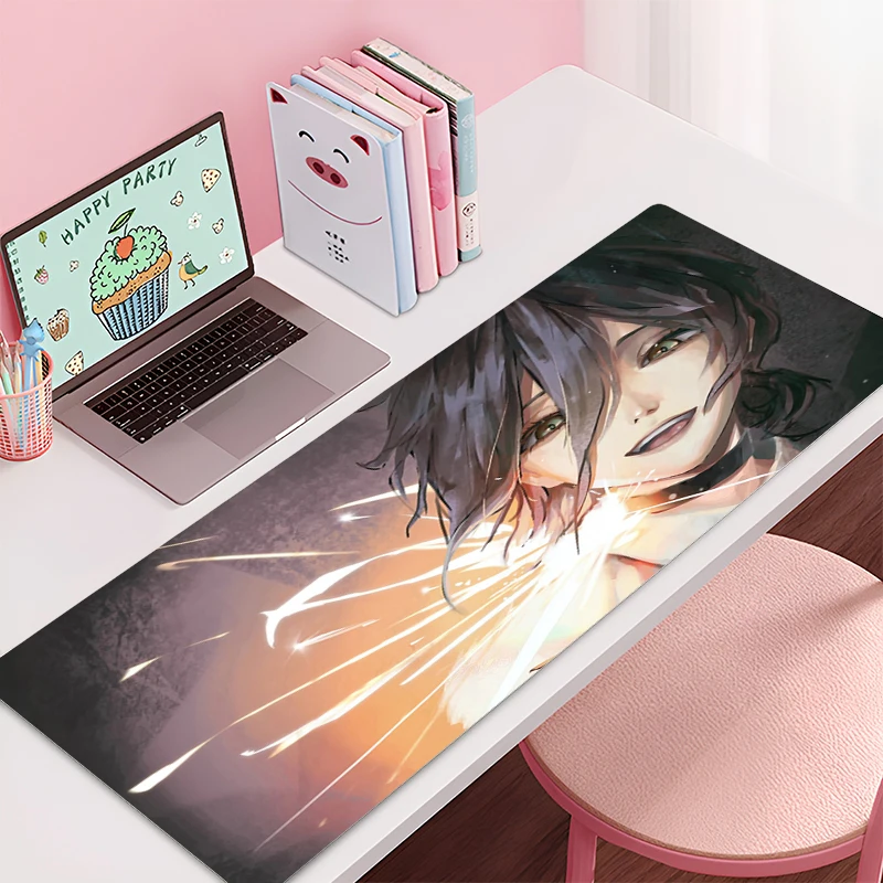 Mousepad Large Chainsaw Man Reze Gaming Keyboard Gamer Mouse Pad on The Table Desk Mat coaster Anime PC carpet Anime Mouse Mats