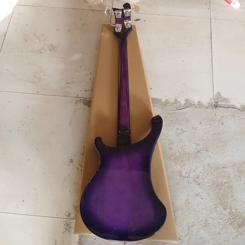 Purple Rickenbacker 4 string bass guitar, a variety of colors to choose from, support color customization