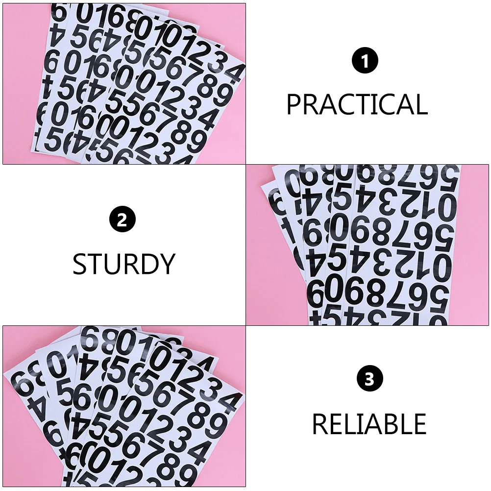 

6 Sheets Digital Number Stickers PVC Waterproof Number Pasters Clear Classification Stickers for Clothes Garden