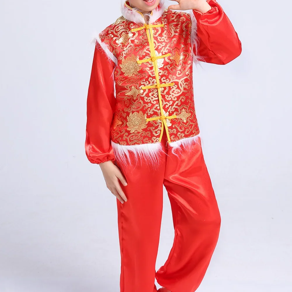 Ropa tradicional china de Año Nuevo para niños, traje Tang de Baile Folclórico antiguo, traje de escenario para niños