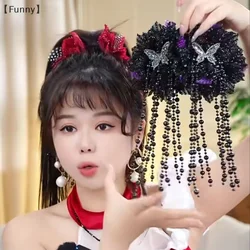Vintage Tassel Flowers Hair Claw Exquisite Floral Shark Clip Hair Clips Women Temperament Headwear Hair Accessories Girl Gifts