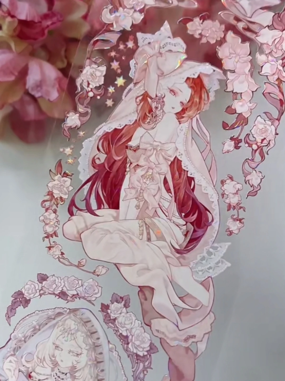 

5M Shining Flower Poetry Shell Shiny Pet Washi Tape Planner Journal Badge Diy Pink Character