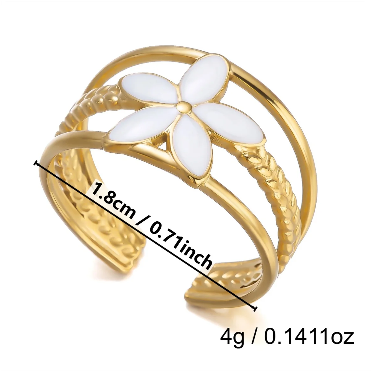 Edelstahl-Emaille-Spiral-Geometrie-Fingerringe für Damen und Herren, Vintage Französische Sonnen-Blatt-Blumen-Ringe, Modeschmuck für Partys. – Detail 39