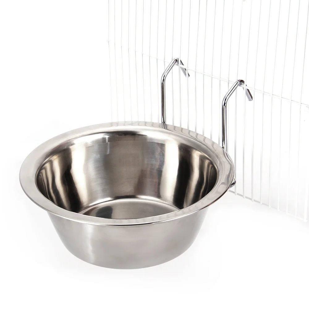 أوعية تغذية طعام مياه الحيوانات الأليفة عالية الجودة من الفولاذ المقاوم للصدأ مع حامل