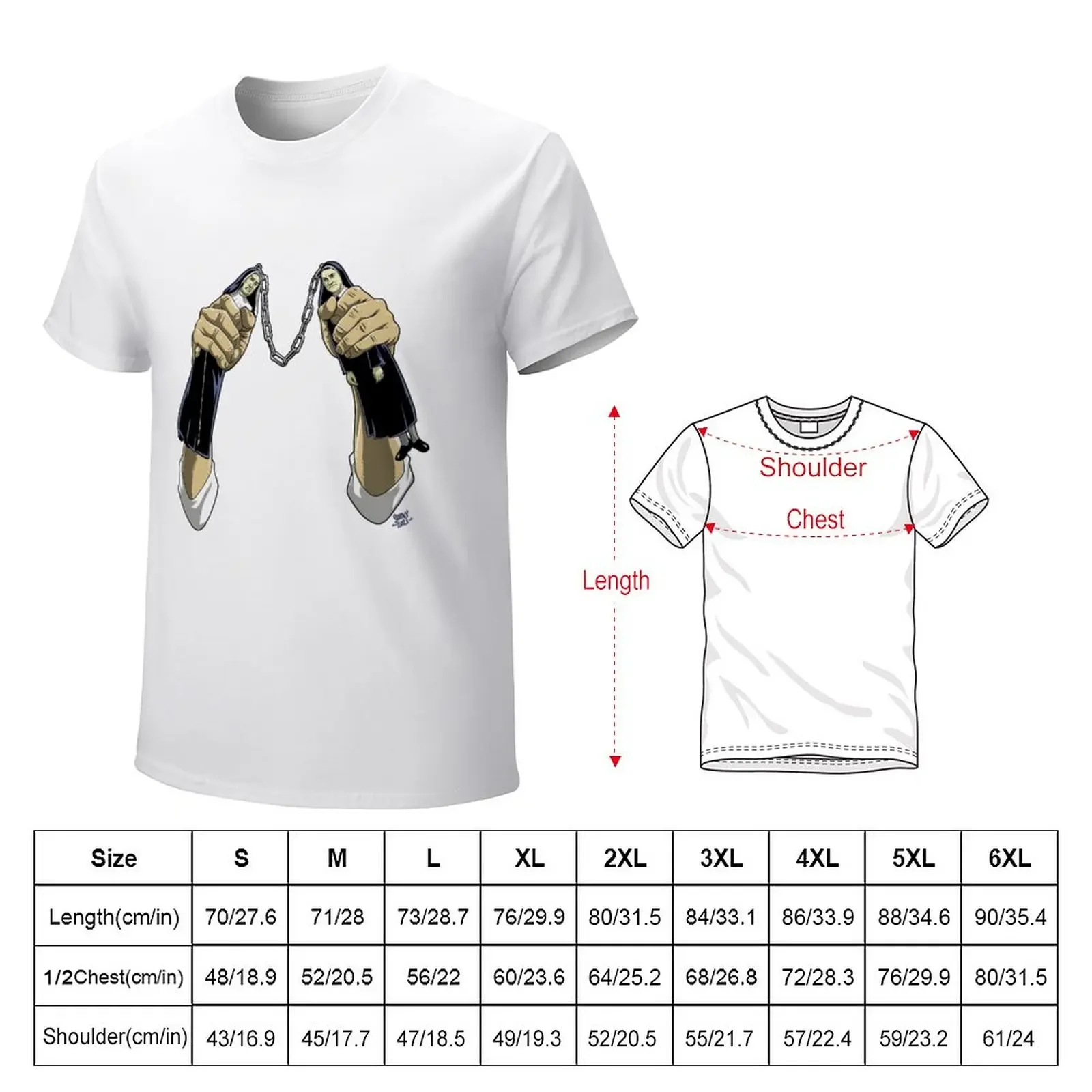 Nun Chucks T-Shirt Short sleeve tee anime clothes fruit of the loom mens t shirts