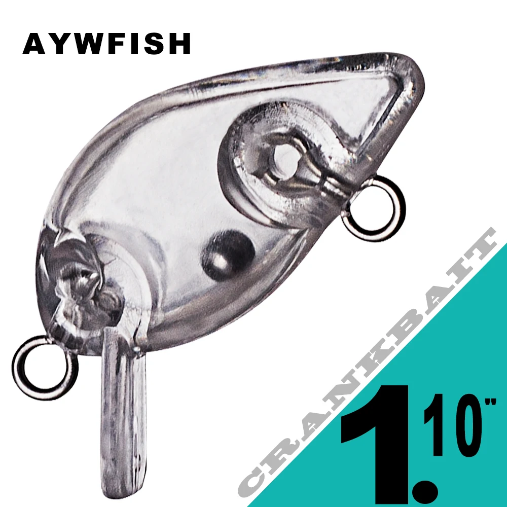 AYWFISH 100PCS Mini Crank Sinking Bait 2.8CM 1.2G Micro Fishing Lure Small Unpainted Crankbait  Wobbler Blanks For DIY Fishing