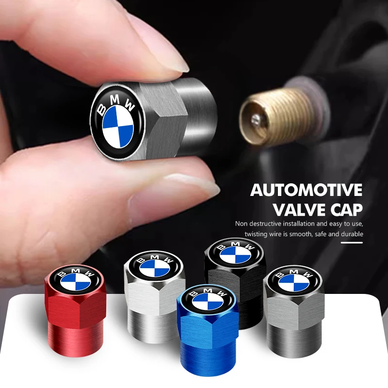 Комплект из 4 металлических колпачков для ниппелей шин BMW (аксессуары для авто) M3 M5 X3 E93 F10 F20 F30 F40 F15 F25 F26 F31 F49 F86