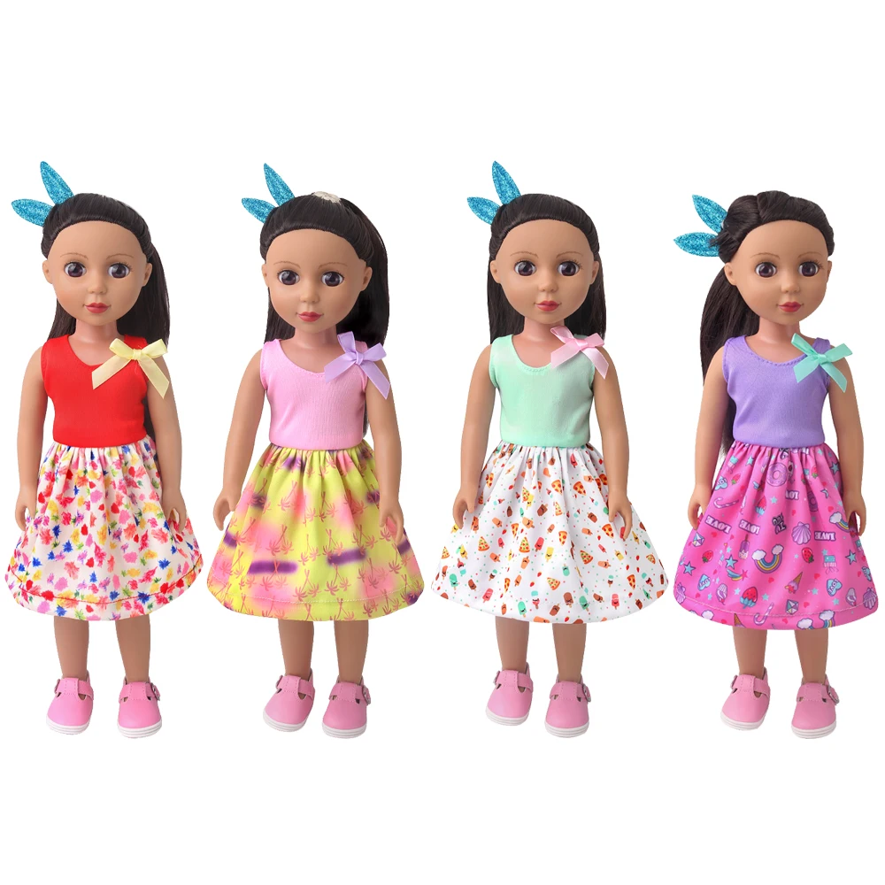 

14 inch doll girl princess dress doll mini dress dress doll fashionable multi pattern design dress doll accessories