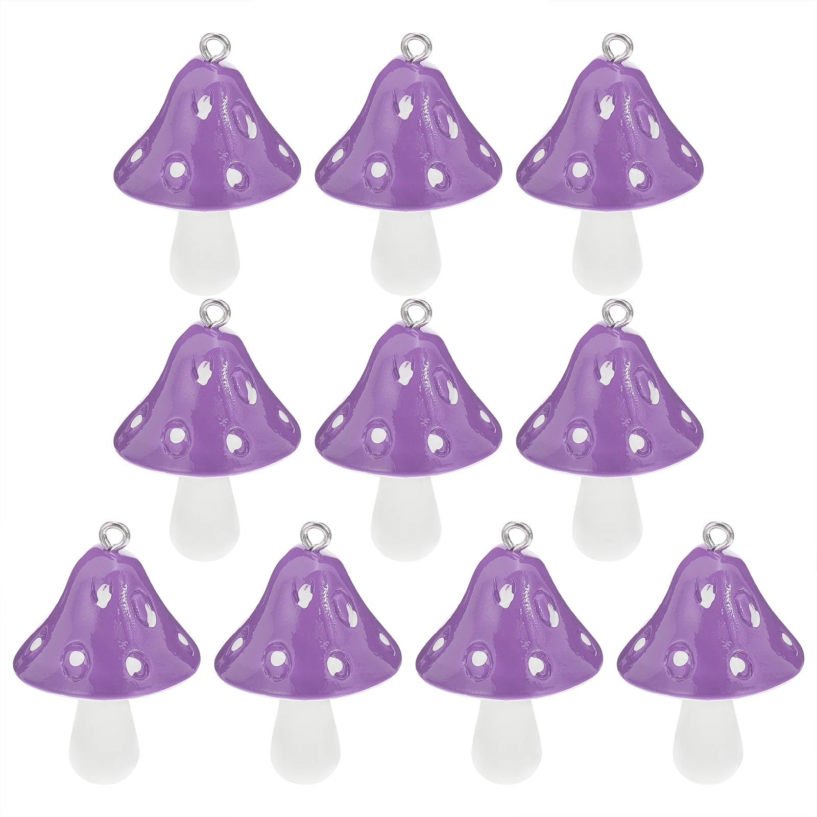 

10pcs Diy Resin Mushroom Pendants Jewelry Charms Keychain Dangle Earrings For Craft Art Projects Durable Pendant Charms