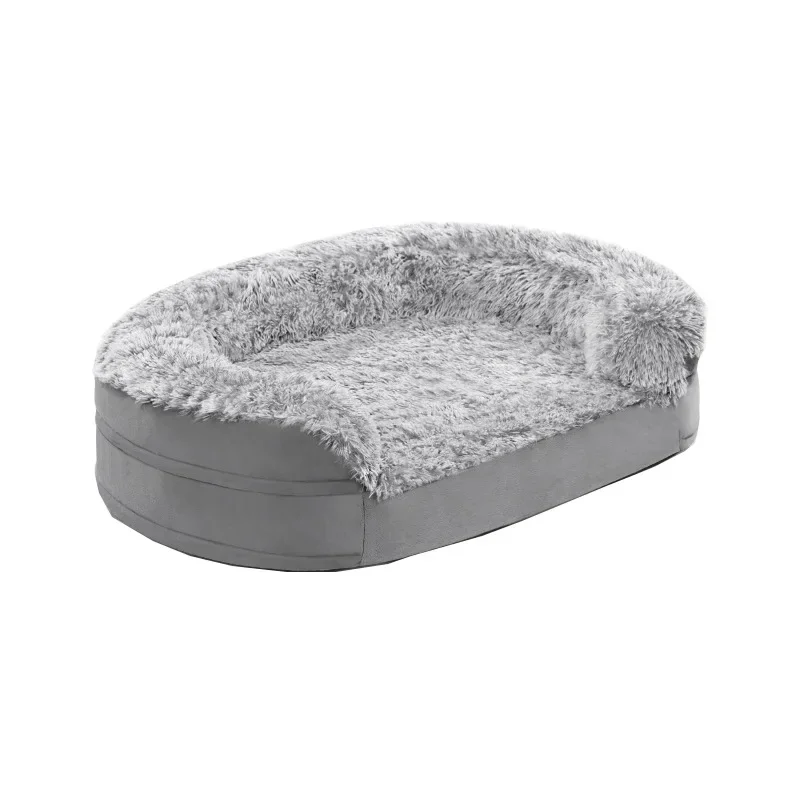 

Small and medium pet removable sofa, semi-round pillow bed, anti-splashing cloth, non-slip bottom PP cotton sponge plush kennel