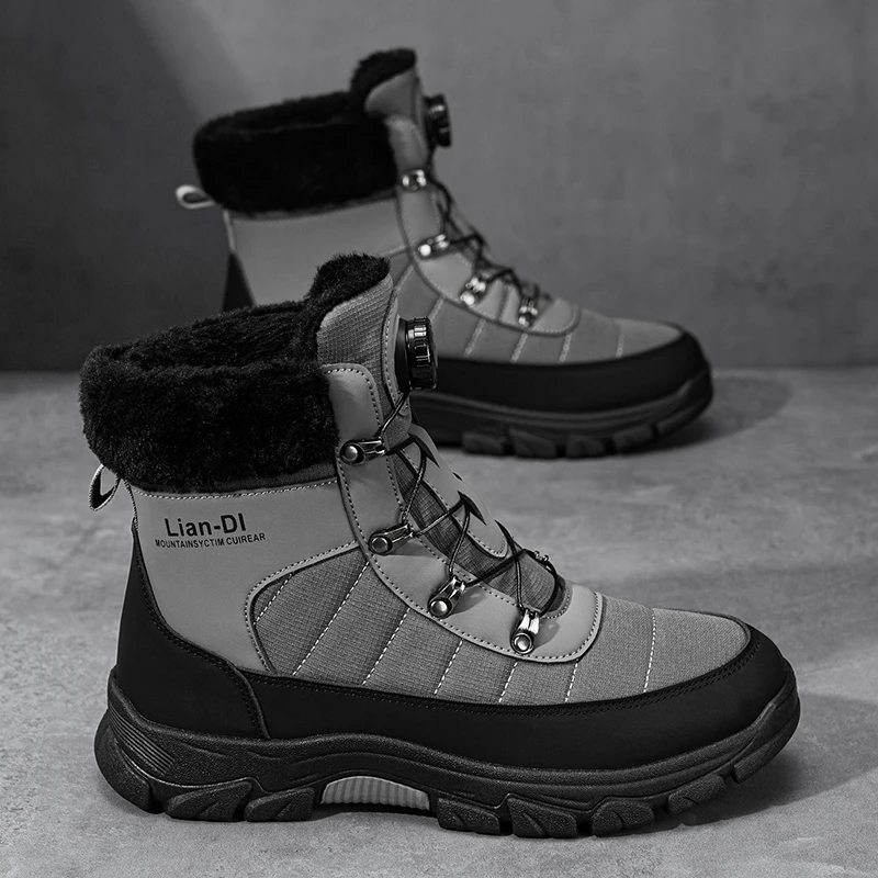 

Men's new winter comfortable plush warm thick sole height increasing leisure boots high top boots fashion versatile work boots