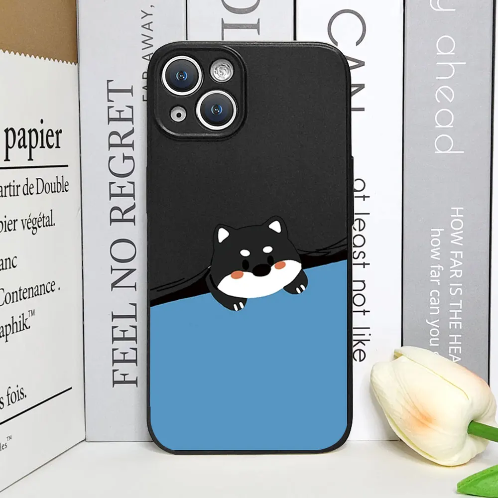 Cute Cat Dog Panda Pattern Silicone Phone Case for IPhone 16 15 14 13 12 11 Pro Max 7 8 16Plus Mini XS XR X SE2 Soft Cover Coque