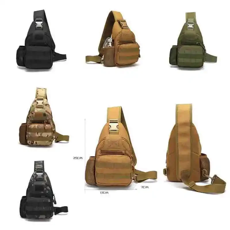 Tactical Sling Pack  Molle Chest Crossbody Shoulder Bags with Patch Design for Outdoor Walking Hiking Biking Hunting