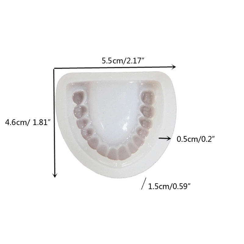 Teeth Keychains Pendant Silicone Mold Teeth Charm Resin Epoxy Mold DIY Art Craft for Dental Lovers Cosplay Ornament