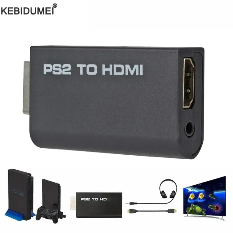 PS2 to HDMI Audio Video Converter Audio And Video With 3.5mm Audio Cable Supports PC All Ps2 480i 480p 576i Display Modes